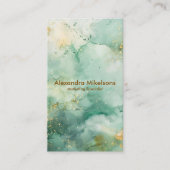 Aquarell-Smaragd-Marmor Geschäft Visitenkarte (Vorderseite)