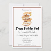 Aquarell S'mores Spaß 6. Geburtstag Einladung (Vorderseite)