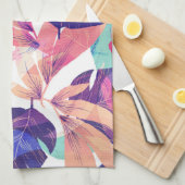 Aquarell Sommer-Blume 2 Geschirrtuch (Viertel Falte)