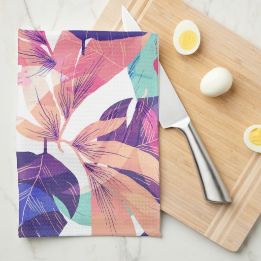 Aquarell Sommer-Blume 2 Geschirrtuch (Viertel Falte)