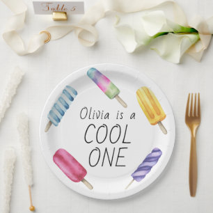 Aquarell-Sommer-Eis-Am-Birthday Pappteller