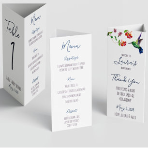 Aquarell-Sommer-Kolibri-Baby-Shower-Trifold
