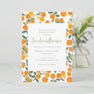 Aquarell-Sommer-Orangen-Frucht-Braut-Shower Einladung