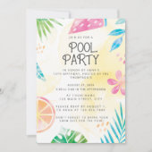Aquarell-Sommer-Poolparty-Einladung Einladung (Vorderseite)