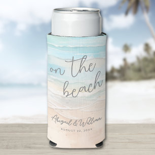 Aquarell Sommer Strandhochzeit Selters Dosenkühler