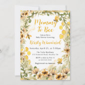 Aquarell Sommerbienen und Blume Kinderdusche Einladung (Vorderseite)