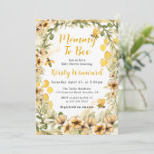 Aquarell Sommerbienen und Blume Kinderdusche Einladung (Stehend Vorderseite)