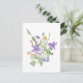 Aquarell-Sommerblumen  Postkarte (Stehend Vorderseite)