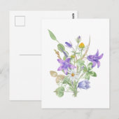 Aquarell-Sommerblumen  Postkarte (Vorne/Hinten)