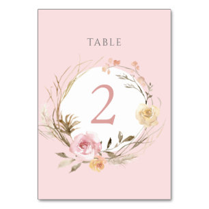 Aquarell-Sommerblumen Tisch Nummer 2 Tischnummer