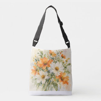 Aquarell-Sommerblumen Tragetaschen Mit Langen Trägern