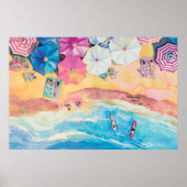 Aquarell Sommerstrand Poster (Vorne)