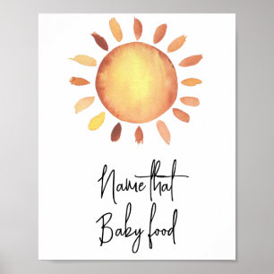 Aquarell Sonne - Errate den Namen des Babys Poster