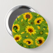 Aquarell-Sonnenblume 4 Button (Vorne & Hinten)