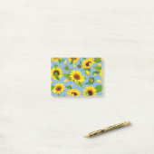 Aquarell-Sonnenblume 6 Post-it Klebezettel (Auf Schreibtisch)