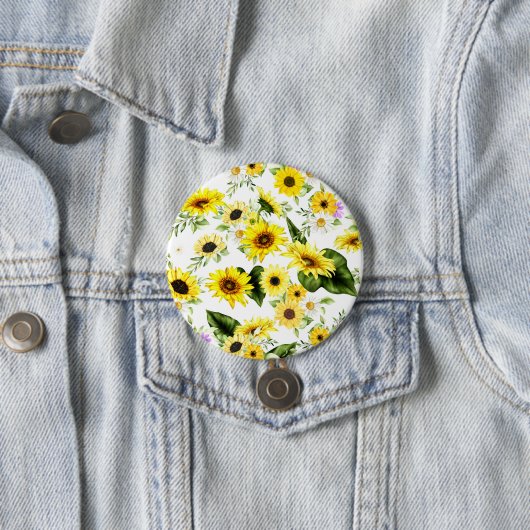 Aquarell Sonnenblume 7 Button (Beispiel)
