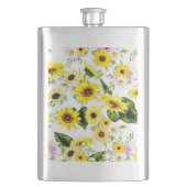 Aquarell Sonnenblume 7 Flachmann (Vorderseite)