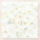 Aquarell-Sonnenblume 7 Glasuntersetzer (Rückseite)