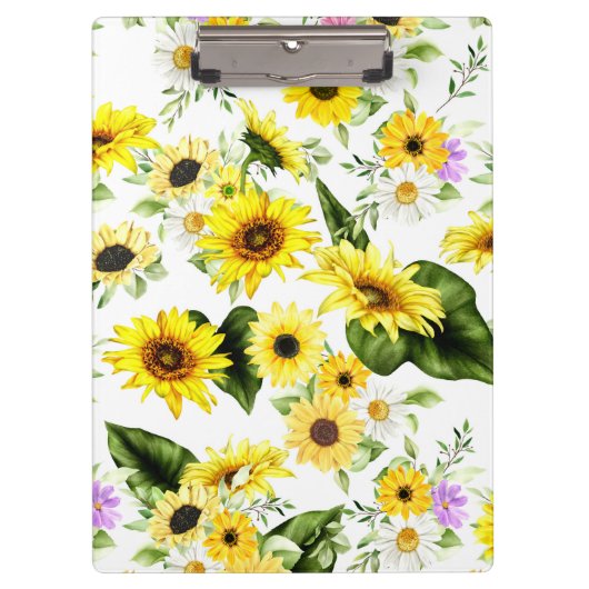 Aquarell Sonnenblume 7 Klemmbrett (Vorderseite)