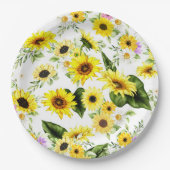 Aquarell Sonnenblume 7 Pappteller (Vorderseite)