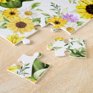 Aquarell-Sonnenblume 7 Puzzle