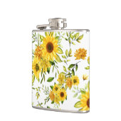 Aquarell-Sonnenblume 8 Flachmann (Links)
