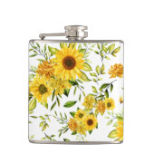 Aquarell-Sonnenblume 8 Flachmann (Vorderseite)