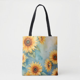 Aquarell Sonnenblume Brise Beutel Tasche