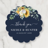 Aquarell Sonnenblume Eukalyptus Hochzeit Vielen Da Geschenkanhänger (Rückseite)