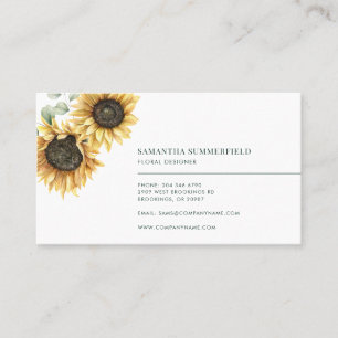 Aquarell-Sonnenblume-Eukalyptus-Professional Visitenkarte