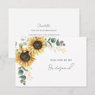 Aquarell-Sonnenblume-Eukalyptus-Sei-meine-Brautjun Einladung