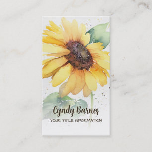 Aquarell-Sonnenblume-Geschäftskarte Visitenkarte
