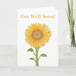 Aquarell-Sonnenblume-Gute-Besserung-Grußkarten Karte