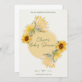 Aquarell Sonnenblume Kinderdusche Einladung (Vorne/Hinten)