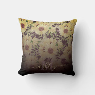 Aquarell-Sonnenblume Kissen