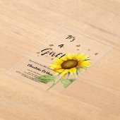 Aquarell Sonnenblume mit Schmetterlinge Babydusche Acryleinladungen (Ablage )