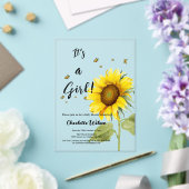 Aquarell Sonnenblume mit Schmetterlinge Babydusche Acryleinladungen (In Situ (Hochzeit))