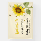 Aquarell Sonnenblume mit Schmetterlinge Babydusche Banner (Vertikal)