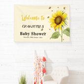 Aquarell Sonnenblume mit Schmetterlinge Babydusche Banner (InSitu)