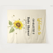 Aquarell Sonnenblume mit Schmetterlinge Babydusche Wandteppich (Vorderseite (Horizontal))