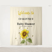 Aquarell Sonnenblume mit Schmetterlinge Babydusche Wandteppich (Vorderseite)