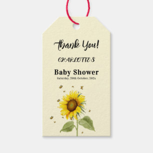 Aquarell-Sonnenblume mit Schmetterlingen Baby Show Geschenkanhänger