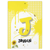 Aquarell Sonnenblume mit Schmetterlingen Zwischena Klemmbrett (Rückseite)