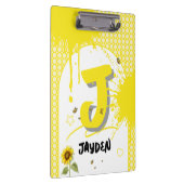 Aquarell Sonnenblume mit Schmetterlingen Zwischena Klemmbrett (Rechts)