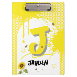 Aquarell Sonnenblume mit Schmetterlingen Zwischena Klemmbrett