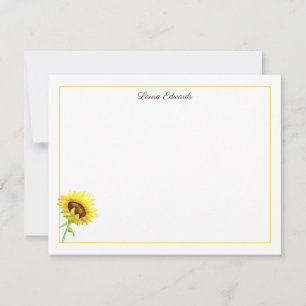 Aquarell-Sonnenblume Personalisiert Mitteilungskarte