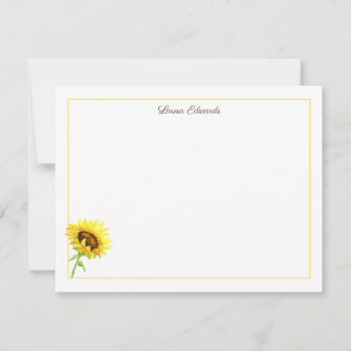 Aquarell-Sonnenblume Personalisiert Mitteilungskarte