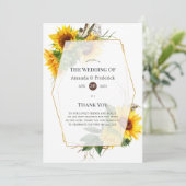 Aquarell-Sonnenblume-Rustikale-Hochzeit Programm (Stehend Vorderseite)