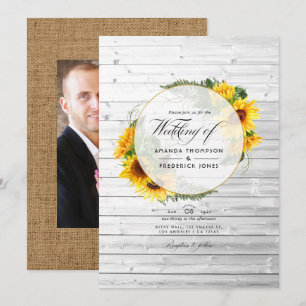 Aquarell-Sonnenblume-rustikale-Land-Barn-Hochzeit  Einladung