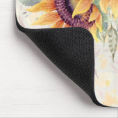 Aquarell-Sonnenblume-rustikaler Entwurf, Mousepad (Ecke)